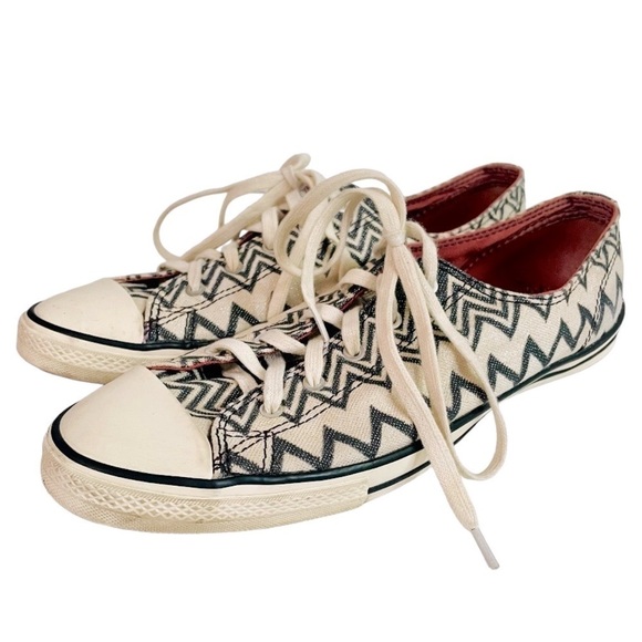 Missoni Converse Black and White Chevron Low Top Sneakers Size 8.5 - Picture 1 of 6